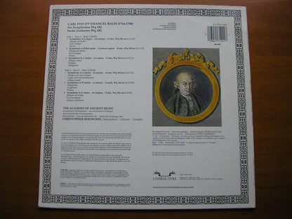 BACH, CARL PHILLIP EMANUEL: SIX SYMPHONIES Wq.182      HOGWOOD / ACADEMY OF ANCIENT MUSIC     417 124