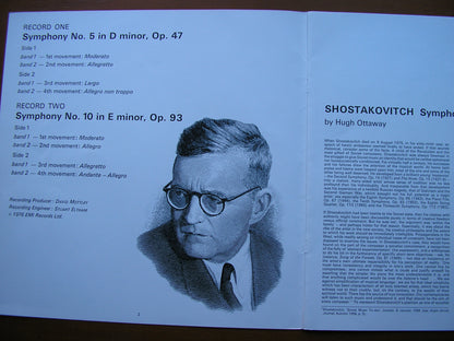 SHOSTAKOVICH: SYMPHONIES Nos. 5 & 10      BERLUND / BOURNEMOUTH SYMPHONY    2LP      SLS 5044