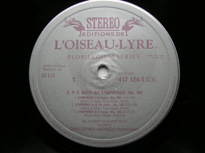 BACH, CARL PHILLIP EMANUEL: SIX SYMPHONIES Wq.182      HOGWOOD / ACADEMY OF ANCIENT MUSIC     417 124