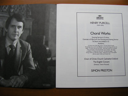 PURCELL: CHORAL WORKS     CHRIST CHURCH CATHEDRAL CHOIR / THE ENGLISH CONCERT / PRESTON      3LP     2723 076