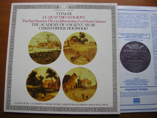VIVALDI: THE FOUR SEASONS      THE ACADEMY OF ANCIENT MUSIC / HOGWOOD      410 126