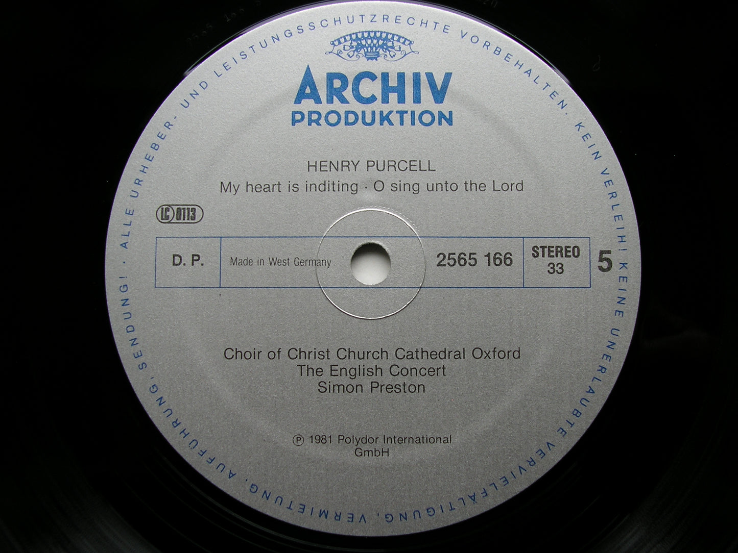 PURCELL: CHORAL WORKS     CHRIST CHURCH CATHEDRAL CHOIR / THE ENGLISH CONCERT / PRESTON      3LP     2723 076