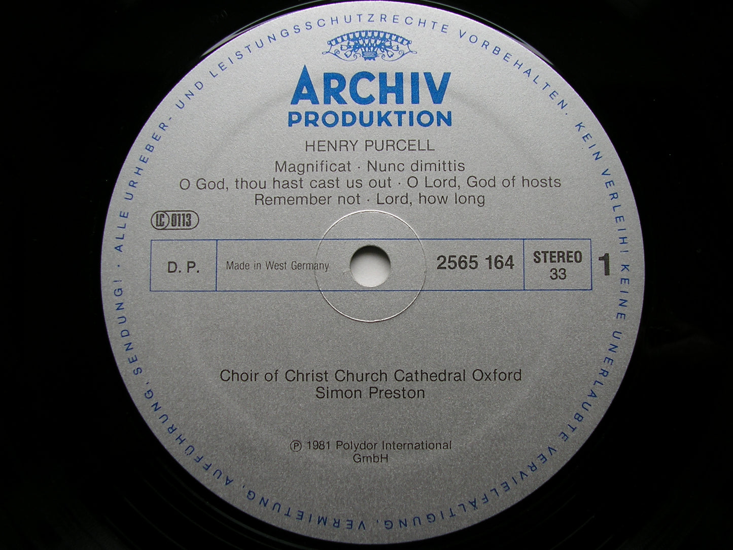 PURCELL: CHORAL WORKS     CHRIST CHURCH CATHEDRAL CHOIR / THE ENGLISH CONCERT / PRESTON      3LP     2723 076