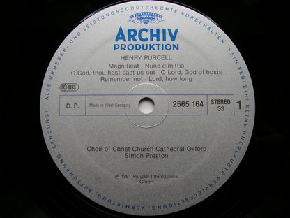 PURCELL: CHORAL WORKS     CHRIST CHURCH CATHEDRAL CHOIR / THE ENGLISH CONCERT / PRESTON      3LP     2723 076