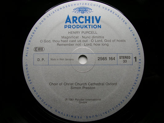 PURCELL: CHORAL WORKS     CHRIST CHURCH CATHEDRAL CHOIR / THE ENGLISH CONCERT / PRESTON      3LP     2723 076