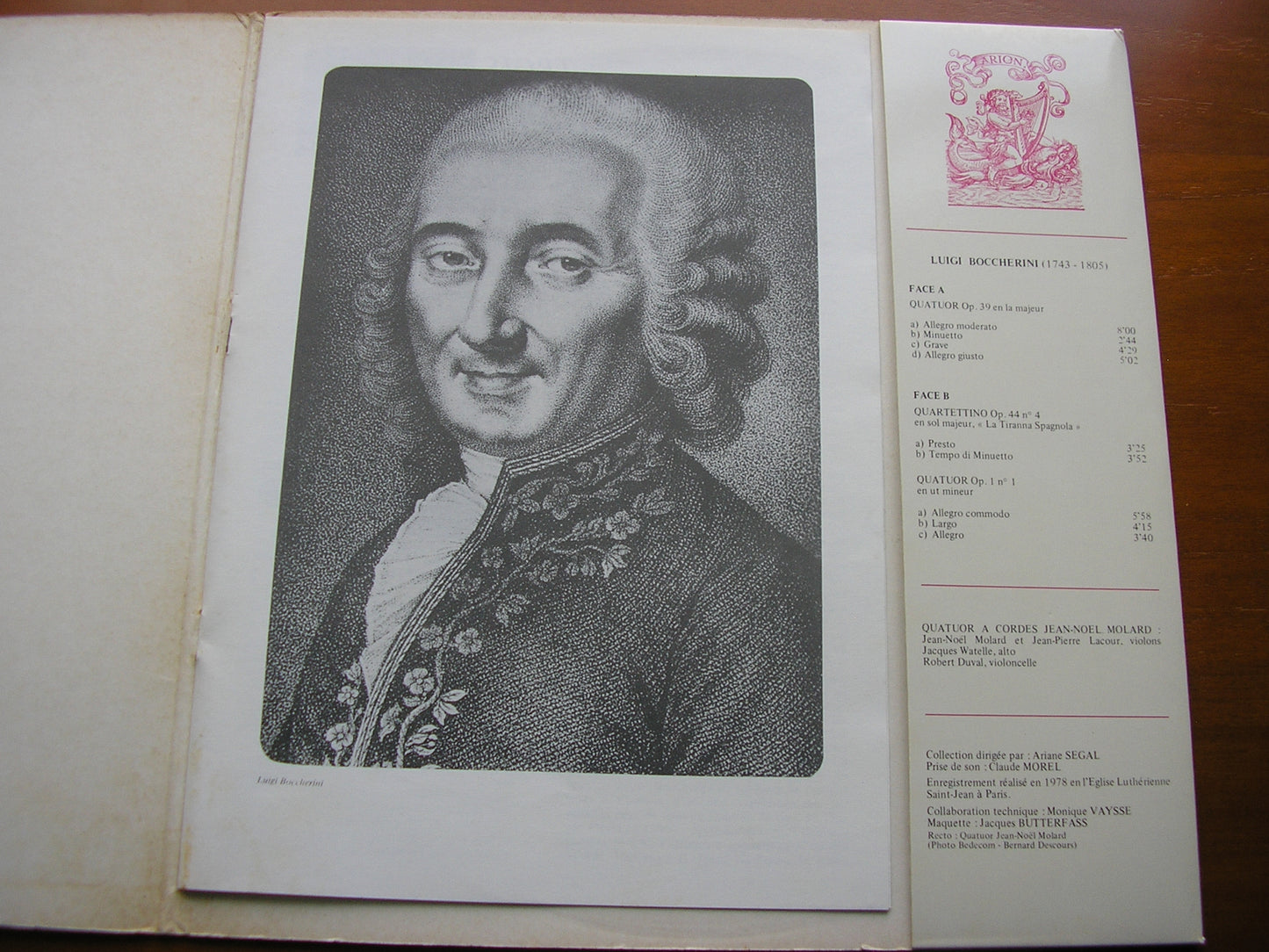 BOCCHERINI: STRING QUARTETS Op. 1 / Op. 39 / QUARTETTINO Op. 44    JEAN-NOEL MOLARD QUARTET    ARN 38455