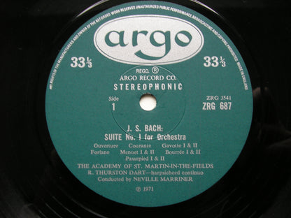 BACH: FOUR ORCHESTRAL SUITES  BWV 1066 - 1069      MARRINER / ASMIF    2LP     ZRG 687-8