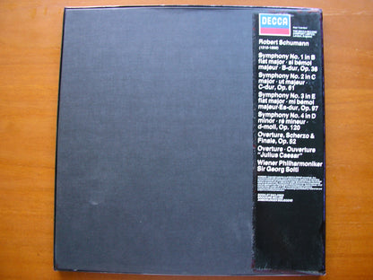 SCHUMANN: THE FOUR SYMPHONIES / OVERTURE, SCHERZO & FINALE     SOLTI / VIENNA PHILHARMONIC     3LP     D190D3