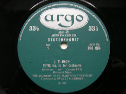 BACH: FOUR ORCHESTRAL SUITES  BWV 1066 - 1069      MARRINER / ASMIF    2LP     ZRG 687-8