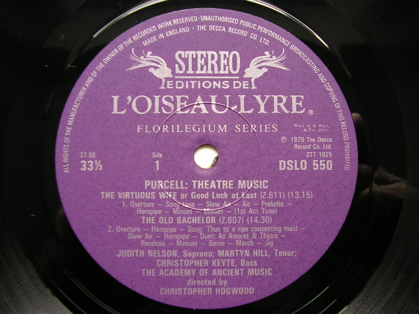 PURCELL: MUSIC FOR THE THEATRE  Volume 4       ACADEMY OF ANCIENT MUSIC HOGWOOD     DSLO 550