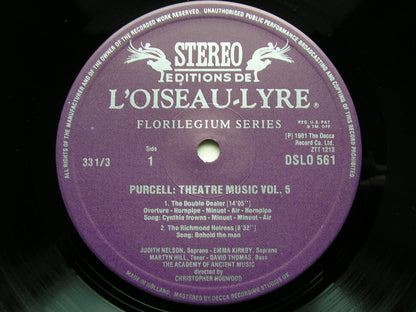 PURCLL: MUSIC FOR THE THEATRE  Volume 5      ACADEMY OF ANCIENT MUSIC / HOGWOOD     DSLO 561