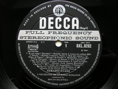 SXL 6262  GERAINT EVANS SINGS OPERA ARIAS: VERDI / MOZART / HANDEL / BEETHOVEN /  LEONCAVALLO      SUISSE ROMANDE / BALKWILL    ED2