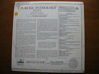 PURCELL: MUSIC FOR THE THEATRE    CARLYLE / BATH FESTIVAL ORCHESTRA / MENUHIN     ASD 2261