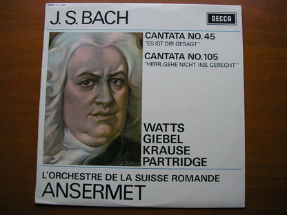 SXK 6266  BACH: CANTATAS Nos. 45  &  105      SOLOISTS / SUISSE ROMANDE / ANSERMET   ED2