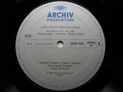 BACH, CARL PHILIPP EMANUEL: TWO CONCERTOS FOR FLUTE & STRING ORCHESTRA      PRESTON / THE ENGLISH CONCERT / PINNOCK