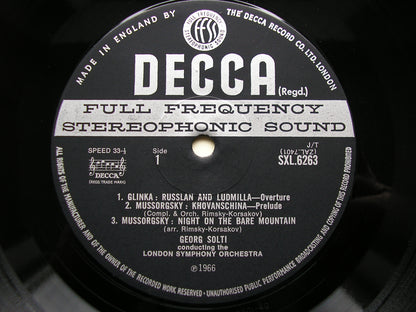SXL 6263  ROMANTIC RUSSIA: BORODIN / GLINKA / MUSSORGSKY      SOLTI / LONDON SYMPHONY    ED3