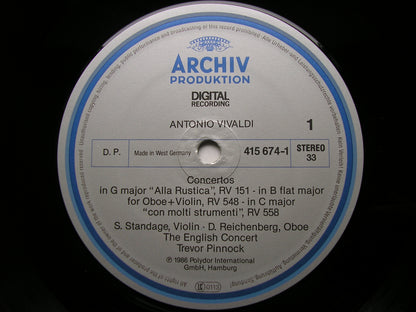 VIVALDI: ALLA RUSTICA  Six Concertos     SOLOISTS / THE ENGLISH CONCERT / PINNOCK    415 674
