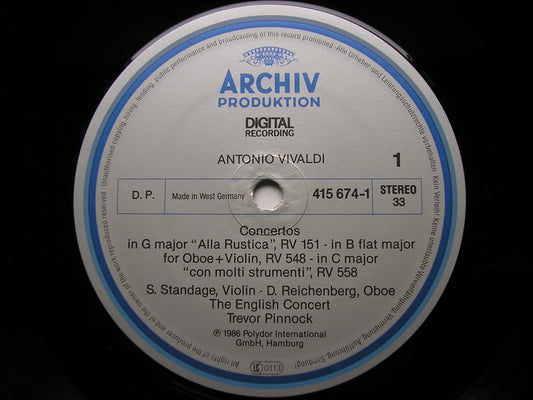 VIVALDI: ALLA RUSTICA  Six Concertos     SOLOISTS / THE ENGLISH CONCERT / PINNOCK    415 674