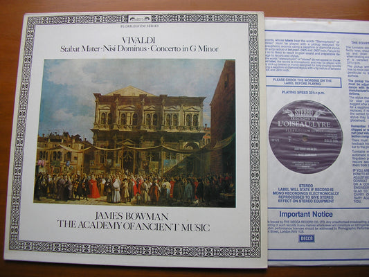 VIVALDI: STABAT MATER / NISI DOMINUS / CONCERTO in G     BOWMAN / THE ENGLISH CONCERT / PINNOCK       DSLO 506