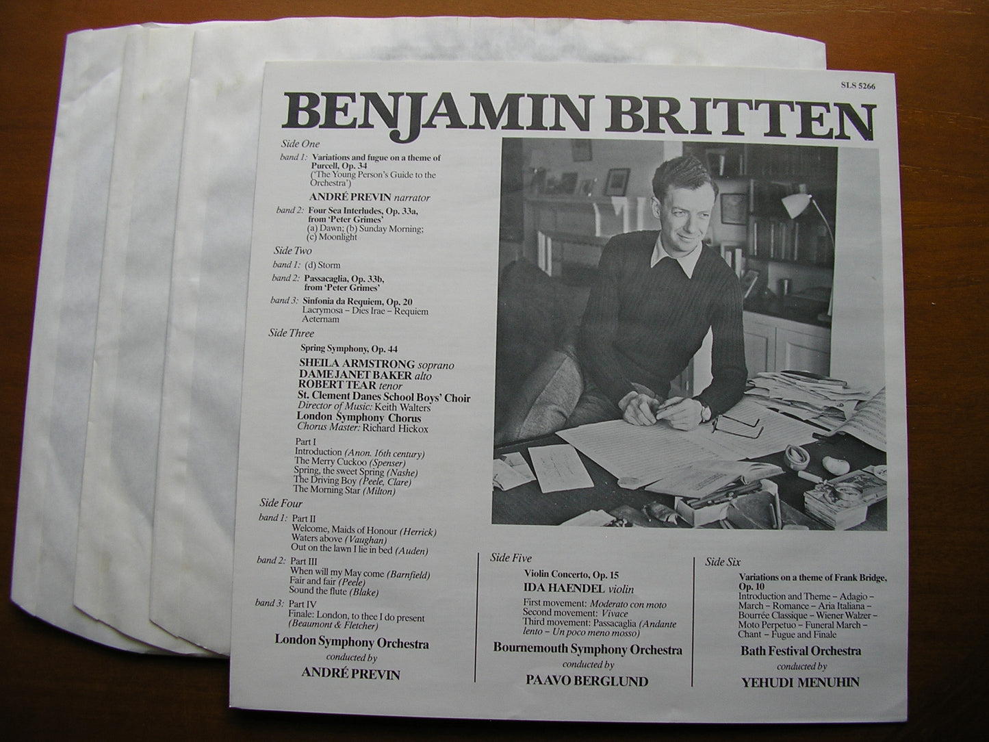 THE MUSIC OF BENJAMIN BRITTEN      PREVIN / HAENDEL / BERGLUND / LSO / BSO     3LP     SLS 5266