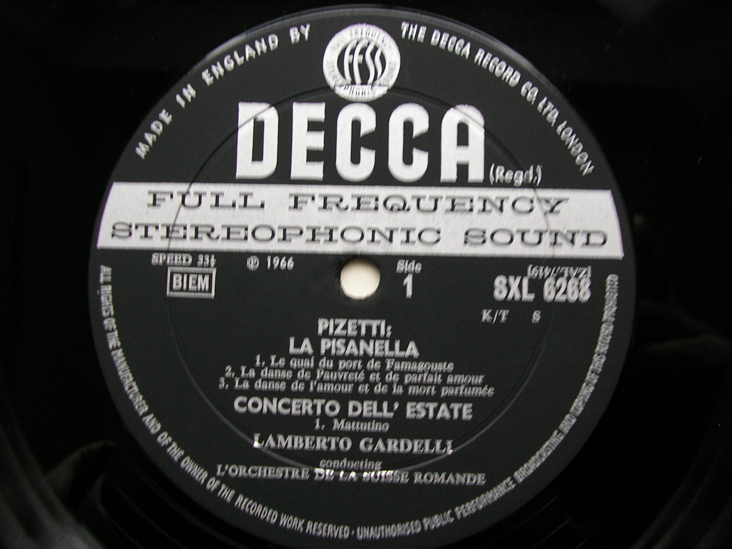 SXL 6268  PIZZETTI: LA PISANELLA / CONCERTO DELL'ESTATE      GARDELLI /SUISSE ROMANDE    ED2