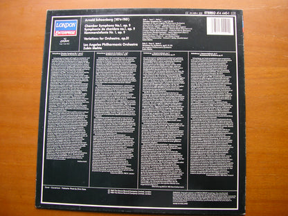 SCHOENBERG: CHAMBER SYMPHONY Op. 9 / VARIATIONS Op. 31       MEHTA / LOS ANGELES PHILHARMONIC     414 440