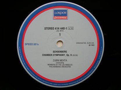 SCHOENBERG: CHAMBER SYMPHONY Op. 9 / VARIATIONS Op. 31       MEHTA / LOS ANGELES PHILHARMONIC     414 440