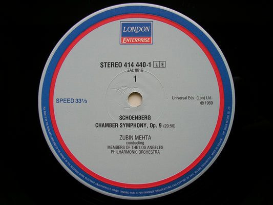 SCHOENBERG: CHAMBER SYMPHONY Op. 9 / VARIATIONS Op. 31       MEHTA / LOS ANGELES PHILHARMONIC     414 440