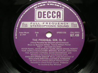 BRITTEN: THE PRODIGAL SON     SOLOISTS / ENGLISH OPERA GROUP / TUNNARD / BRITTEN     SET 438