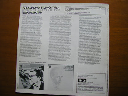 SHOSTAKOVICH: SYMPHONY No. 4     HAITINK / LONDON PHILHARMONIC     SXL 6927