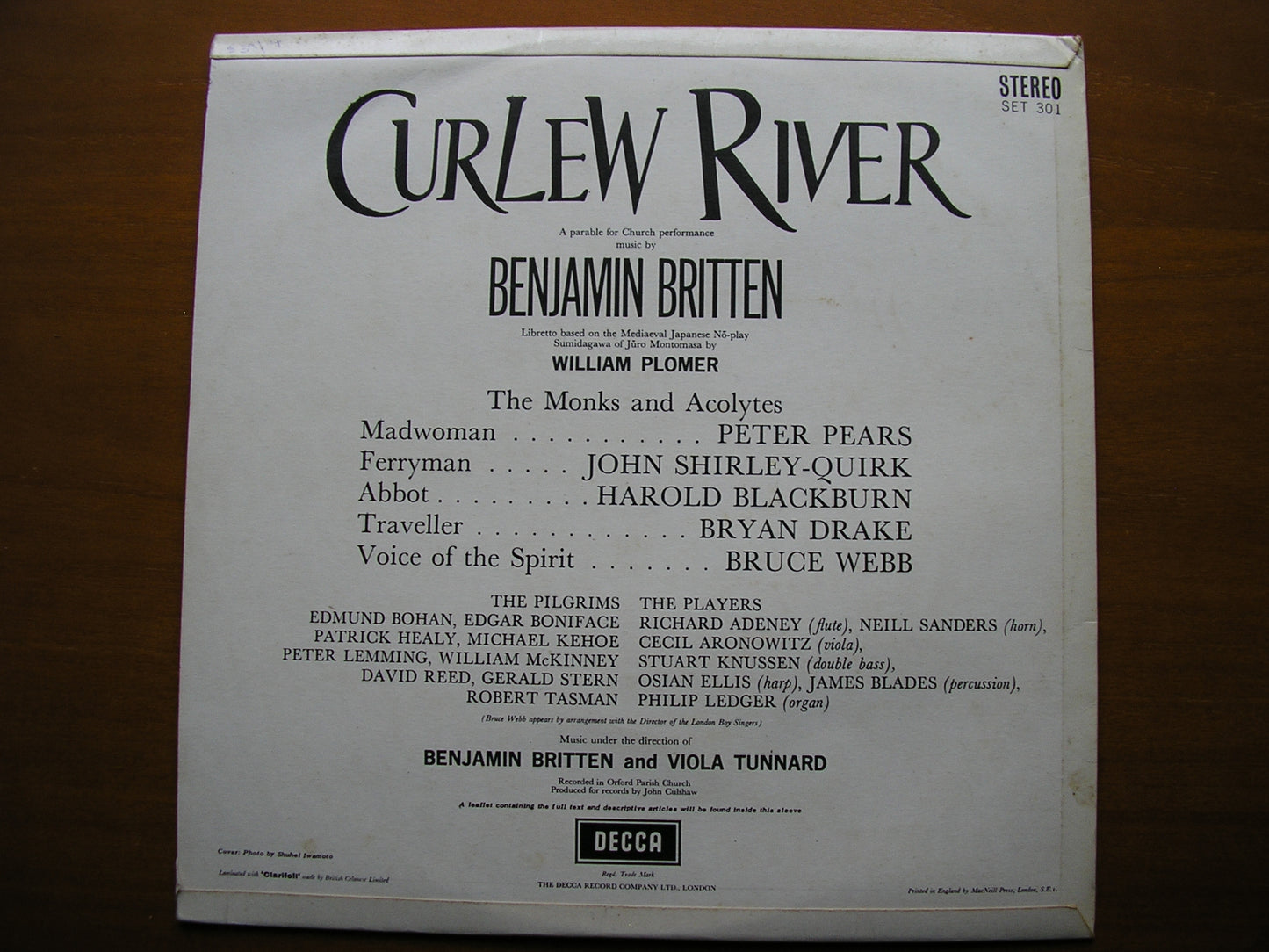 BRITTEN: CURLEW RIVER     SOLOISTS / TUNNARD / BRITTEN    SET 301
