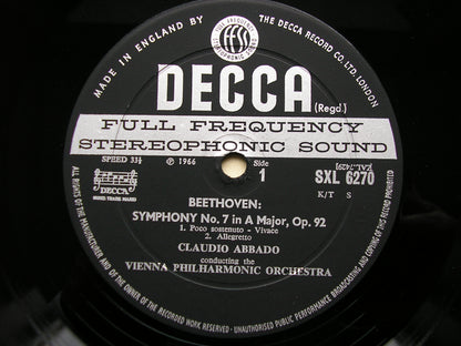 SXL 6270  BEETHOVEN: SYMPHONY No. 7 / PROMETHEUS OVERTURE      ABBADO / VIENNA PHILHARMONIC     ED2