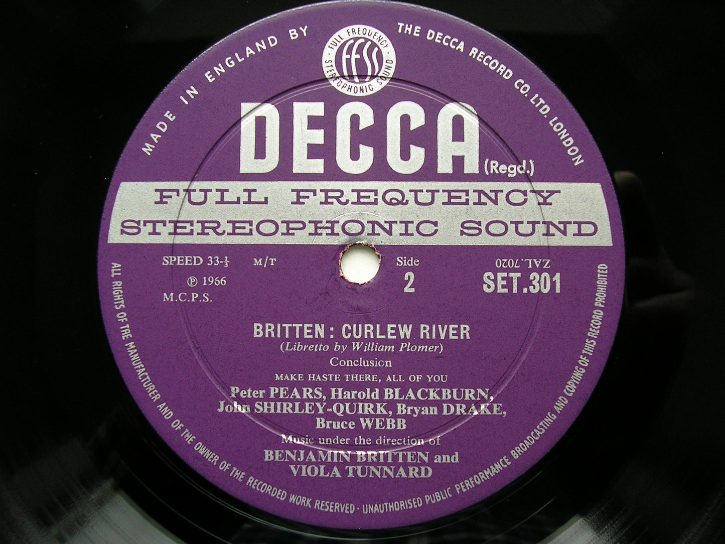 BRITTEN: CURLEW RIVER     SOLOISTS / TUNNARD / BRITTEN    SET 301