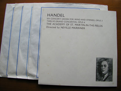 HANDEL: CONCERTI GROSSI Op. 3 & Op. 6       MARRINER / ASMIF    4LP   SDDB 294 / 7