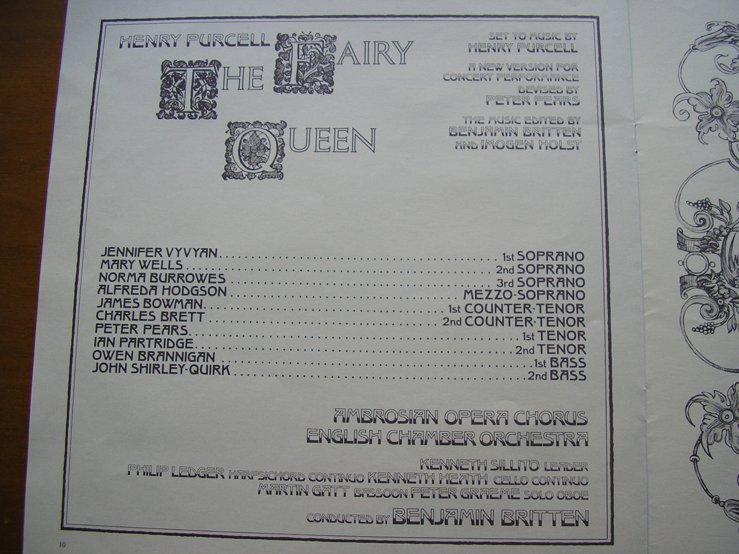 PURCELL: THE FAIRY QUEEN  (1692)      SOLOISTS / ENGLISH CHAMBER ORCHESTRA / BRITTEN    2LP     SET 499 - 500