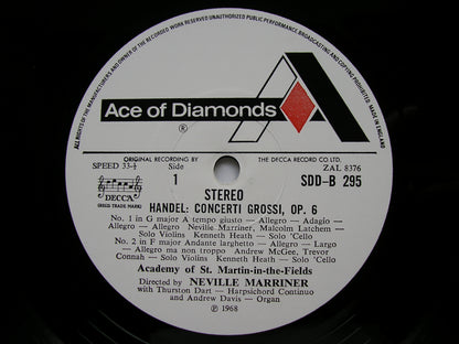 HANDEL: CONCERTI GROSSI Op. 3 & Op. 6       MARRINER / ASMIF    4LP   SDDB 294 / 7