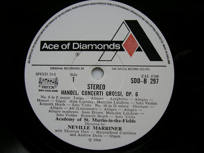 HANDEL: CONCERTI GROSSI Op. 3 & Op. 6       MARRINER / ASMIF    4LP   SDDB 294 / 7