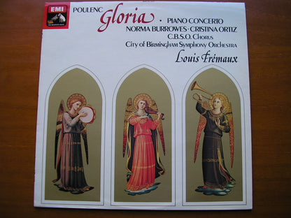 POULENC: GLORIA / PIANO CONCERTO     BURROWES / ORTIZ / CITY OF BIRMINGHAM SYMPHONY / FREMAUX       ASD 3299