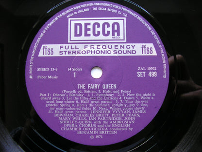 PURCELL: THE FAIRY QUEEN  (1692)      SOLOISTS / ENGLISH CHAMBER ORCHESTRA / BRITTEN    2LP     SET 499 - 500