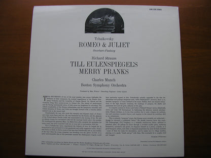 TCHAIKOVSKY: ROMEO & JULIET / STRAUSS: TILL EULENSPIEGEL      CHARLES MUNCH / BOSTON SYMPHONY     LSC 2565