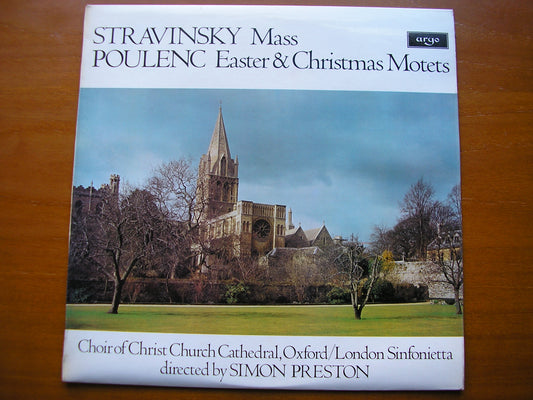 STRAVINSKY: MASS / POULENC: EASTER & CHRISTMAS MOTETS     CHOIR OF CHRIST CHURCH, OXFORD / LONDON SINFONIETTA / PRESTON    ZRG 720