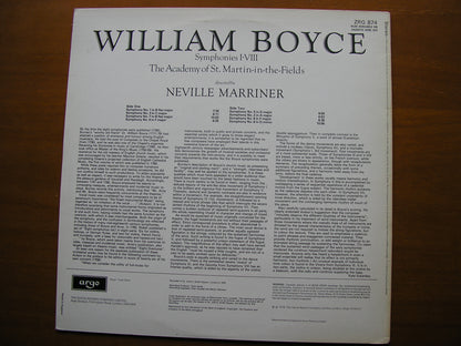 BOYCE: SYMPHONIES Nos. 1 - 8      MARRINER / ACADEMY OF ST MARTIN IN THE FIELDS      ZRG 874