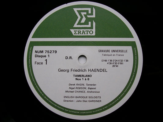 HANDEL:  TAMERLANO (1724)    SOLOISTS / ENGLISH BAROQUE SOLOISTS / GARDINER    3LP    NUM 75278