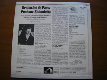 POULENC: SINFONIETTA / SUITE FRANCAISE / TWO MARCHES      PRETRE / ORCHESTRE DE PARIS     ASD 2450