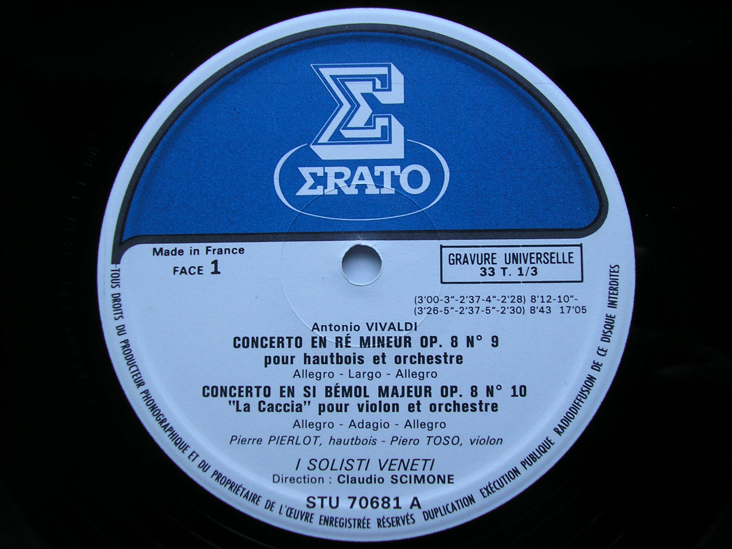 VIVALDI: THE CONTEST BETWEEN HARMONY & INVENTION  Op. 8      SCIMONE / I SOLOISTI VENETI       3LP       STU 70679 / 81