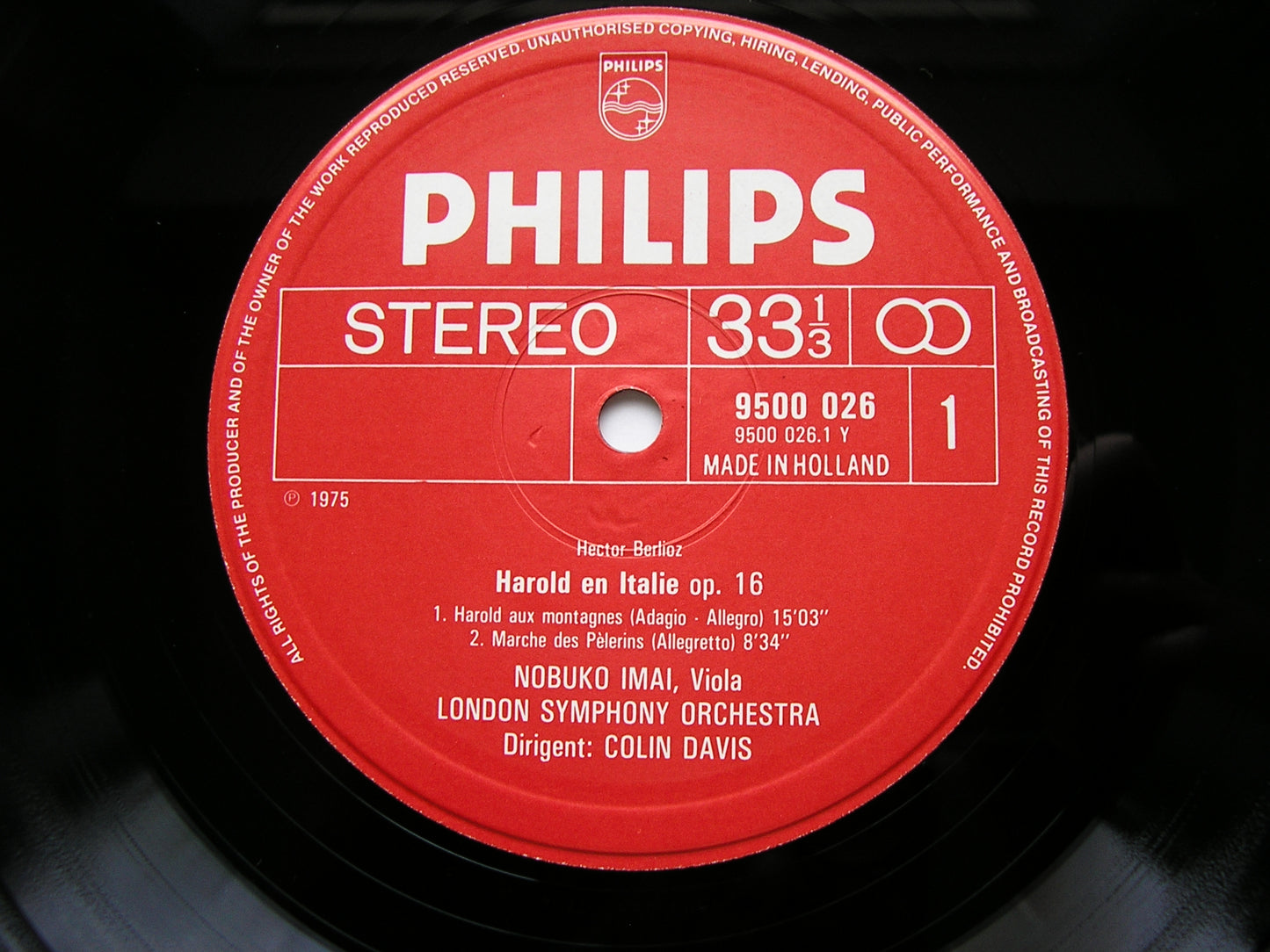 BERLIOZ: HAROLD IN ITALY      IMAI / LONDON SYMPHONY / DAVIS     9500 026