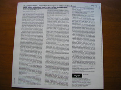 POULENC: CONCERTO CHAMPETRE / ORGAN CONCERTO       MALCOLM / ACADEMY OF ST MARTIN IN THE FIELDS / BROWN    ZRG 878