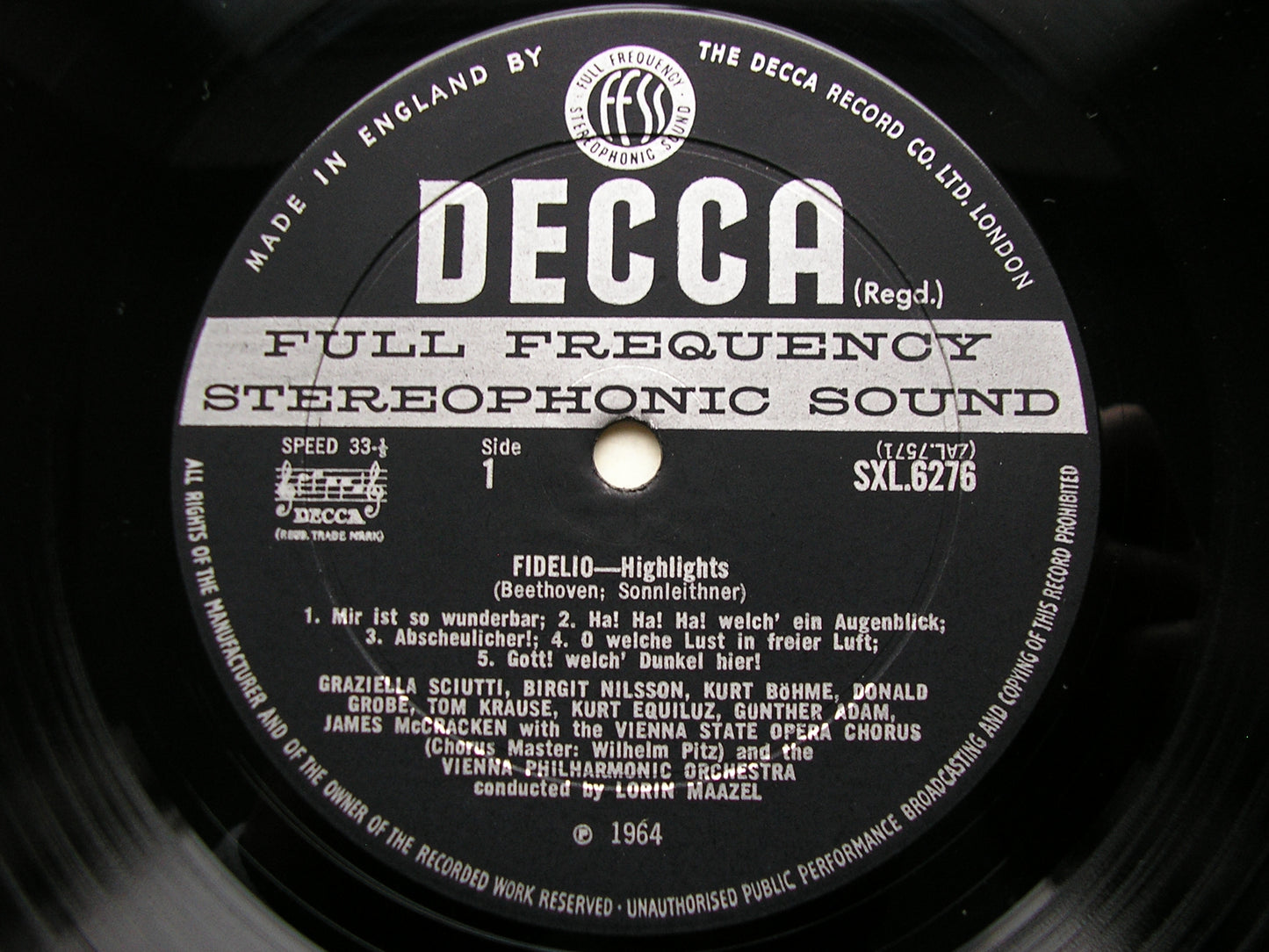 SXL 6276  BEETHOVEN: FIDELIO    highlights     NILSSON / McCRACKEN / VIENNA PHILHARMONIC / MAAZEL     ED2
