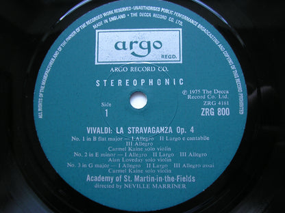 VIVALDI: LA STRAVAGANZA Op. 4       KAINE / LOVEDAY / ASMIF / MARRINER     2 LP      ZRG 800/1