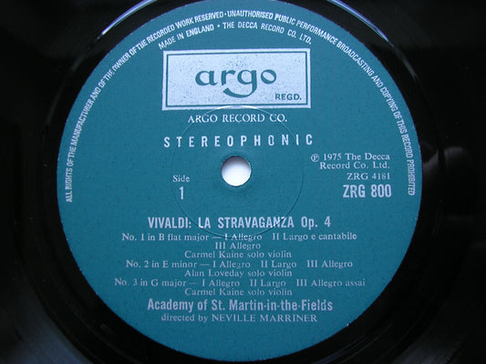 VIVALDI: LA STRAVAGANZA Op. 4       KAINE / LOVEDAY / ASMIF / MARRINER     2 LP      ZRG 800/1